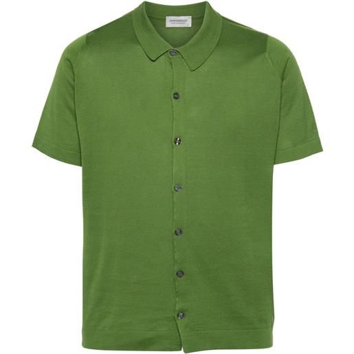 John Smedley fine-knit short-sleeved shirt - verde