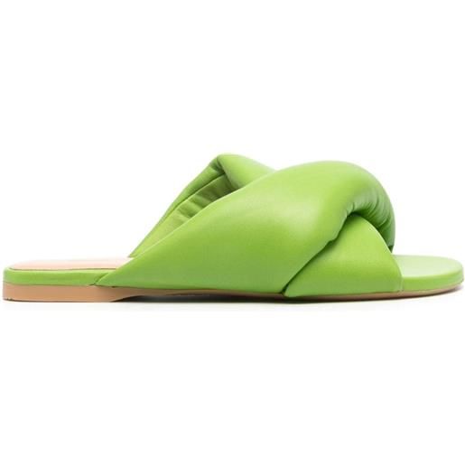 JW Anderson leather flat sandals - verde