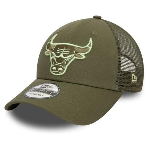 New Era cappellino da baseball da uomo 9forty trucker nba chicago bulls green med, med verde, taglia unica