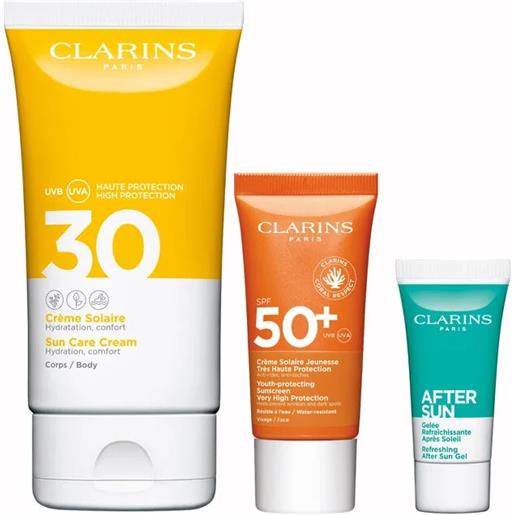 CLARINS i miei essenziali per l'estate crema corpo + viso + after sun + campione
