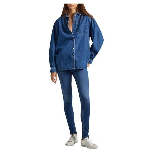 Pepe Jeans skinny vita alta pl204584, jeans donna, blu (denim-gx6), 29w / 30l