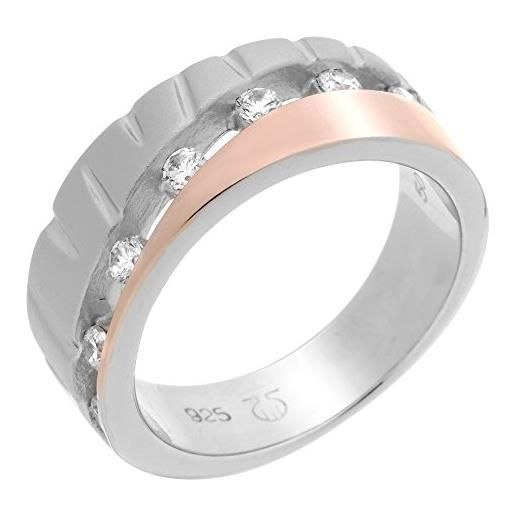 Orphelia argento placcato damen-anello placcato parzialmente in oro bianco taglio brillante zirconia taglia 54 (17,2) - zr-7093/54