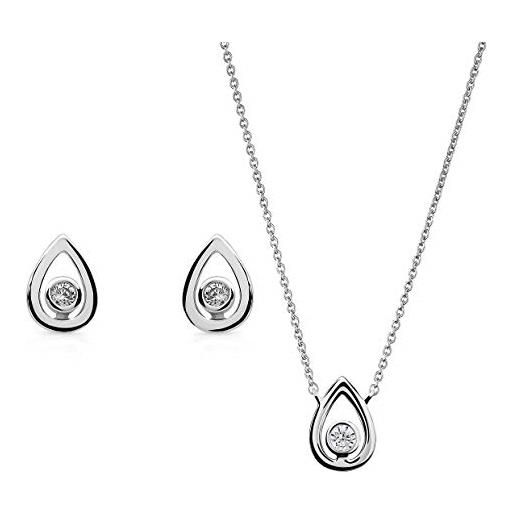 Orphelia set-7484 - set di gioielli in argento sterling 925 con zirconi e argento, colore: argento, cod. Set-7485