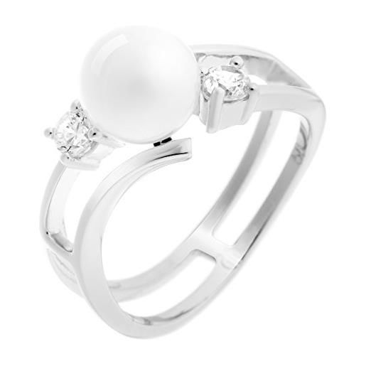 Orphelia donna 925 argento rotonda finta perla bianco perla zirconia cubica
