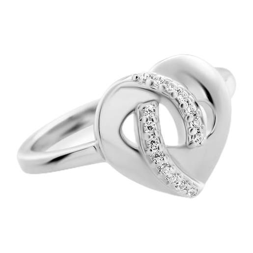 Orphelia anello in argento 925 a forma di cuore con zirconio misura 54, argento sterling, zirconia cubica