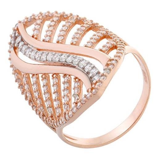 Orphelia dreambase-anello in argento placcato oro con zirconi bianco brillante taglia 52 (16,6) - zr-7003/52