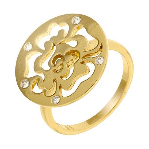 Orphelia dreambase-anello in argento placcato oro con zirconi bianco brillante taglia 52 (16,6) - zr-7079/2/52
