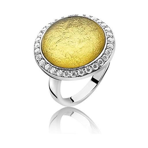 Orphelia dreambase-anello in argento 925 rodiato con zirconi taglio rotondo oro (19,1) - taglia 60 zr-3901/60