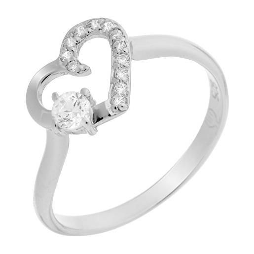 Orphelia dreambase-anello in argento 925 rodiato con zirconi bianchi con taglio a brillante (17,8) - taglia 56 zr-7080/56