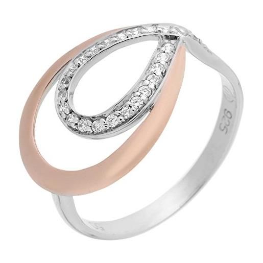 Orphelia dreambase-anello in argento placcato oro con zirconi bianco brillante parte misura 56 (17,8) - zr-7092/1/56