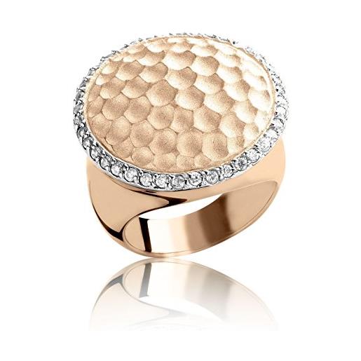 Orphelia dreambase-anello in argento placcato oro con zirconi bianco brillante parte misura (16,6) - 52 r-4216-rose/52