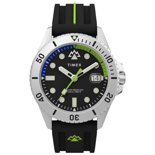Timex orologio analogico al quarzo da uomo con cinturino in silicone tw2w41700