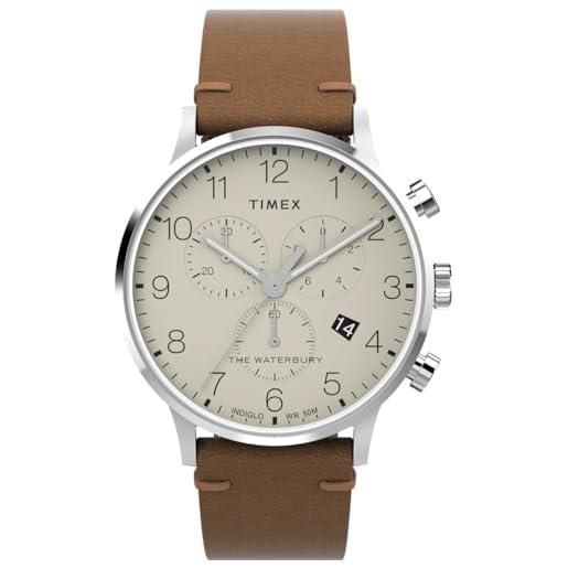 Timex orologio cronógrafo al quarzo da uomo con cinturino in pelle tw2w50900