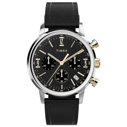 Timex orologio cronógrafo al quarzo da uomo con cinturino in pelle tw2w51500