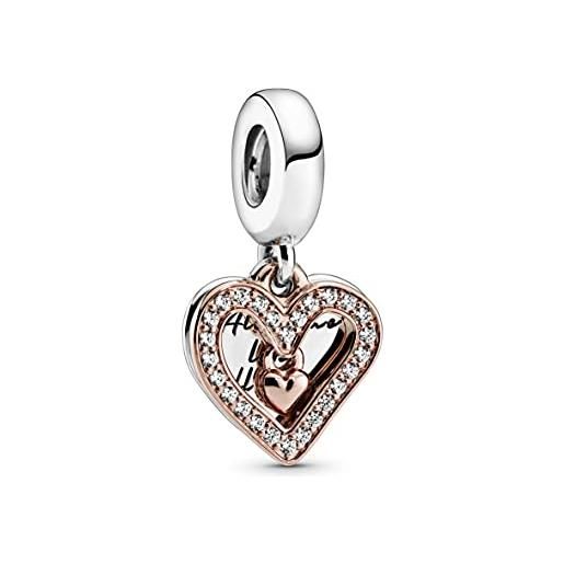 Pandora ciondolo charm 788693c01 cuore scintillante da donna in argento sterling