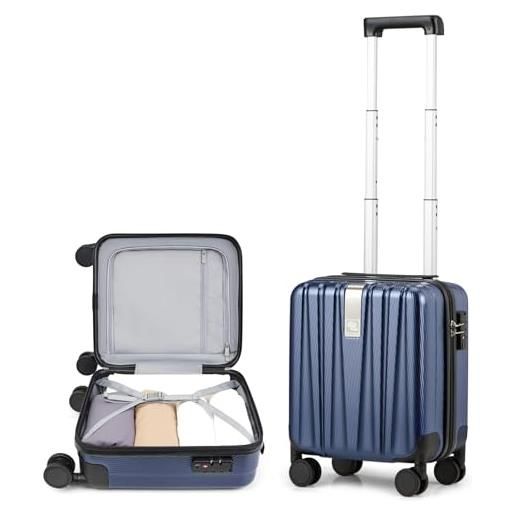 Hanke carry on bagaglio leggero rigido pc cabina valigia, blu scuro, 20 inch carry on, Hanke valigia rigida leggera resistente ai graffi