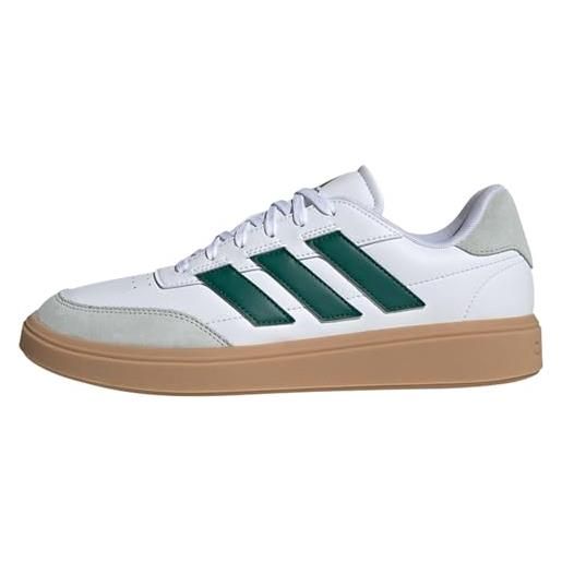 adidas courtblock shoes, scarpe da ginnastica uomo, ftwr white/collegiate green/wonder silver, 42 eu