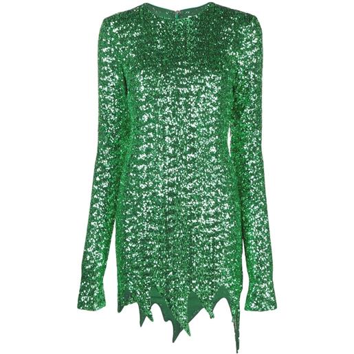 The Attico abito corto con paillettes - verde