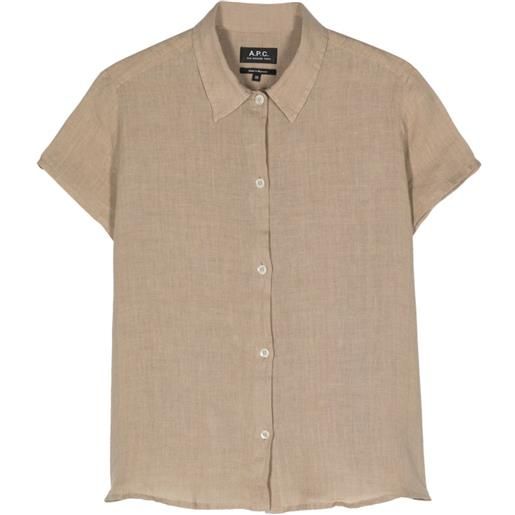 A.P.C. short-sleeves linen shirt - toni neutri