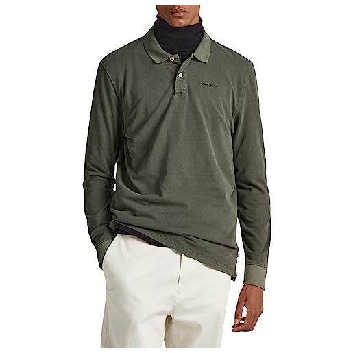 Pepe Jeans oliver gd l/s, polo uomo, verde (olive), s