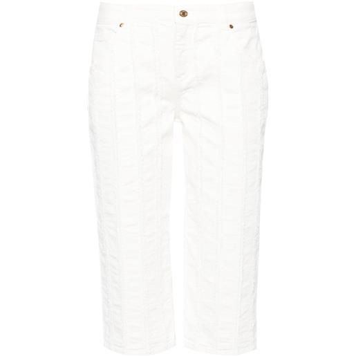 Blumarine pantaloni crop con dettaglio a taglio vivo - bianco