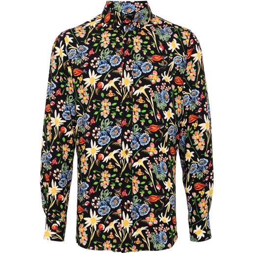 Vivienne Westwood camicia a fiori con ricamo orb - nero