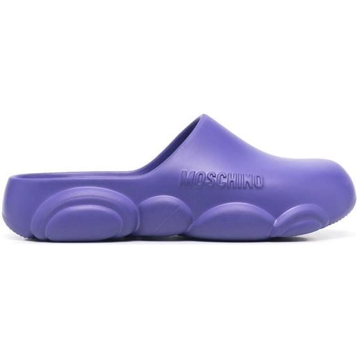 Moschino mules con logo goffrato - viola