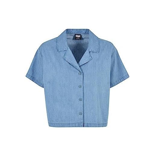 Urban Classics ladies light denim resort shirt camicia, skyblue washed, xs donna