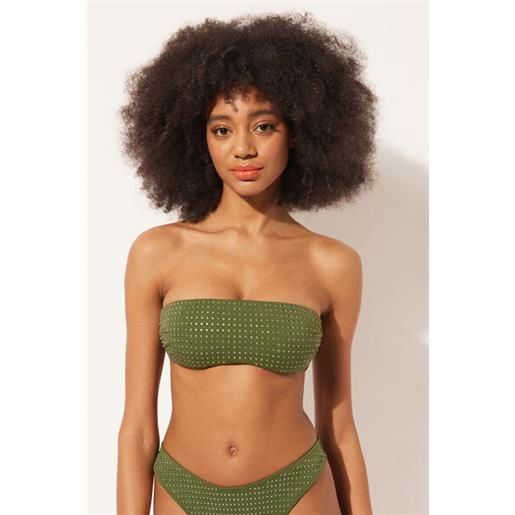 Calzedonia fascia leggermente imbottita costume luxury stones verde