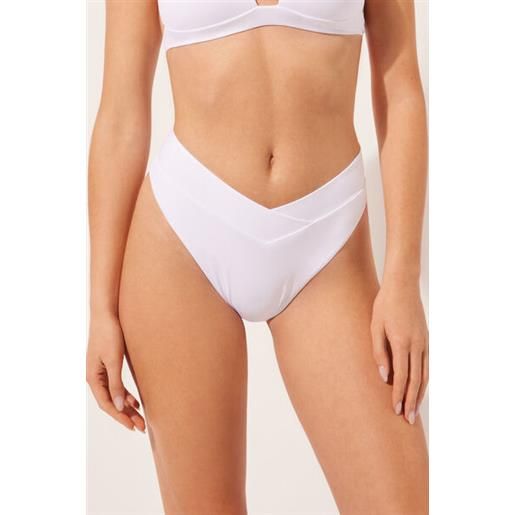 Calzedonia brasiliana vita alta a v costume indonesia bianco