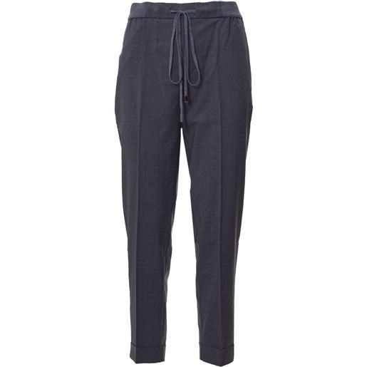 HAND pantaloni primavera/estate lana vergine 46 / grigio scuro