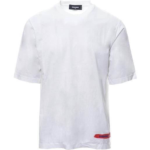DSQUARED2 t-shirt primavera/estate cotone xs / bianco