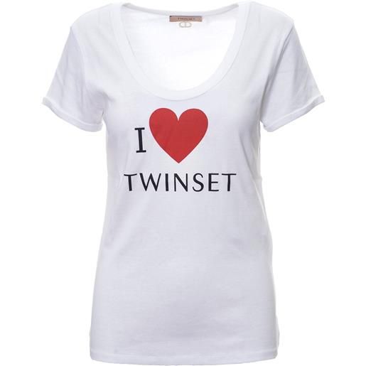 TWIN-SET t-shirt primavera/estate cotone l / bianco
