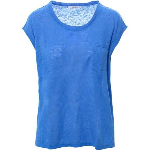 KANGRA t-shirt primavera/estate lino 40 / blu
