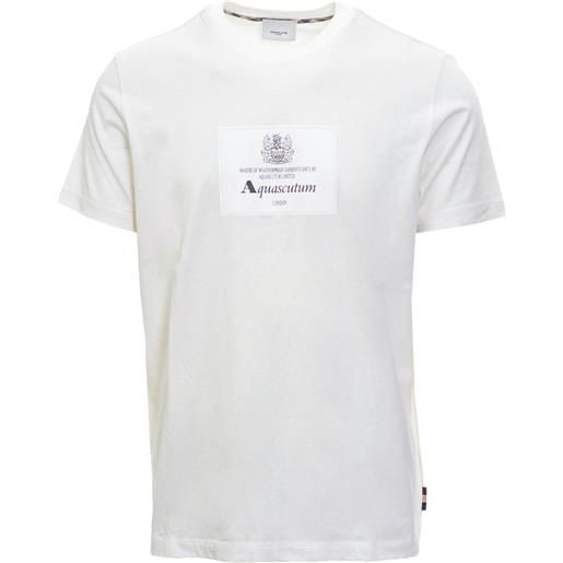 AQUASCUTUM t-shirt primavera/estate cotone l / bianco