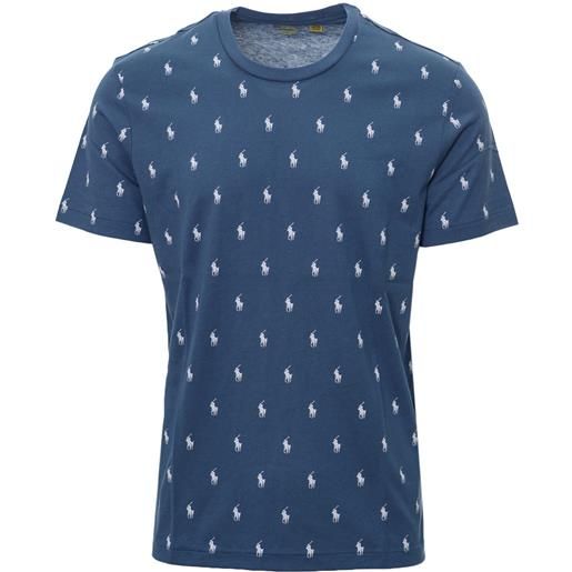 RALPH LAUREN t-shirt primavera/estate cotone m / blu