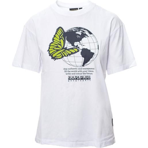 NAPAPIJRI t-shirt primavera/estate cotone s / bianco