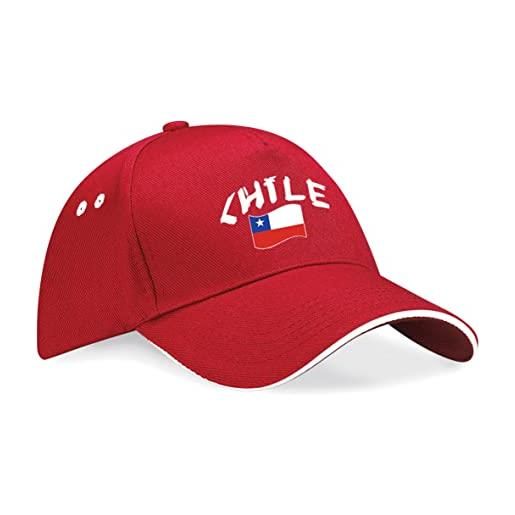 Supportershop cile cappellino da baseball, rosso, taglia unica unisex-adulto