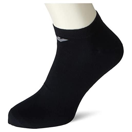 Emporio Armani 3-pack in-shoe socks with jacquard eagle, confezione da 3 calzini per scarpe uomo, blu (marine), l-xl