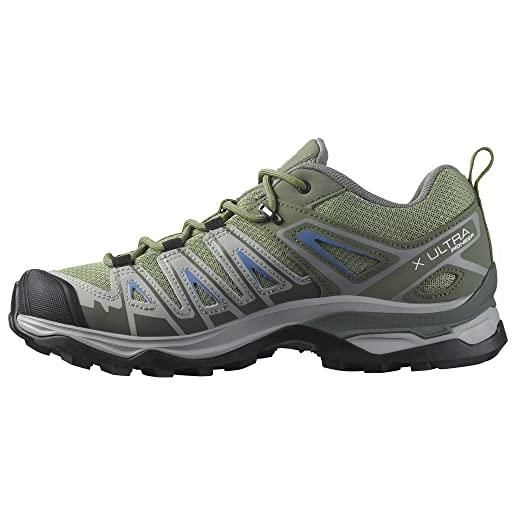 Salomon x ultra pioneer aero scarpe da hiking da donna, tenuta del piede sicura, stabilità e ammortizzazione, grip superiore, oil green, 36 2/3