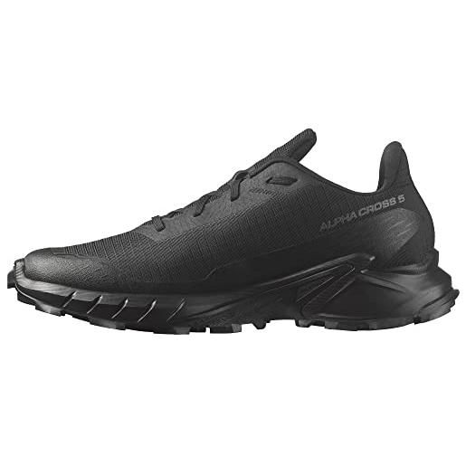Salomon alphacross 5 scarpe da trail running da uomo, grip potente, comfort a lunga durata, performance versatili, black, 42 2/3