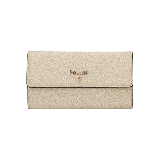 Pollini borsa a tracolla da donna marchio, modello glitter soft plain sc5501pp0gsl, realizzato in pelle sintetica. Oro