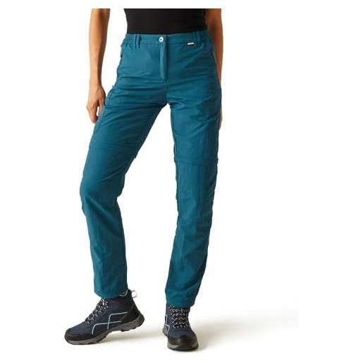 Regatta chaska ii-pantaloni da passeggio da donna con zip, blu marocchino, 8