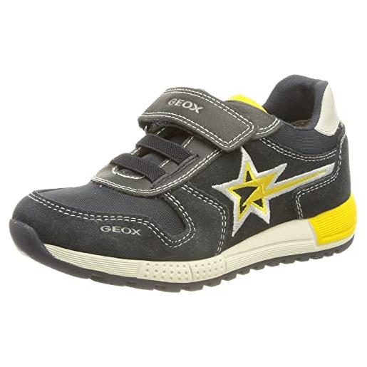 Geox b alben boy a, sneakers bambini e ragazzi, blu/giallo (navy/dk yellow), 20 eu