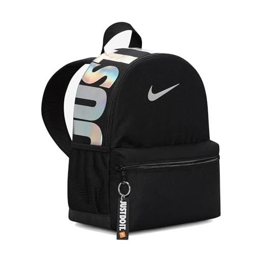 Nike zaino unisex per bambini y nk brsla jdi mini bkpk, black/black/hloslv, 11 l, sport
