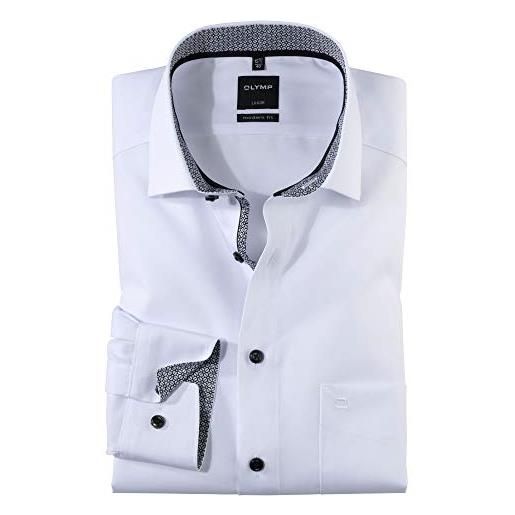 Olymp uomo camicia business a maniche lunghe luxor, modern fit, global kent, anthrazit 67,39