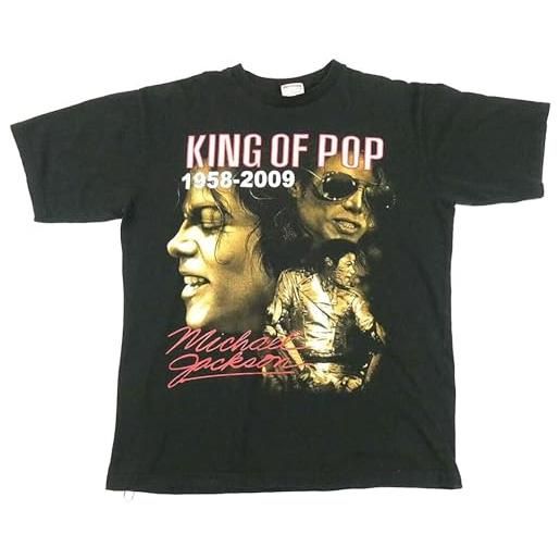 wedding vintage michael jackson mens xl king of pop tribute rap tee black t shirt 2000s black camicie e t-shirt(3x-large)