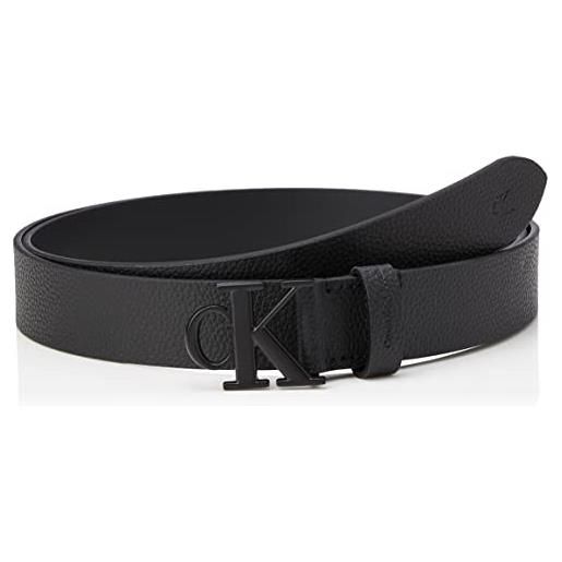 Calvin Klein jeans mono hardware belt 30mm cintura, black, 115 cm donna