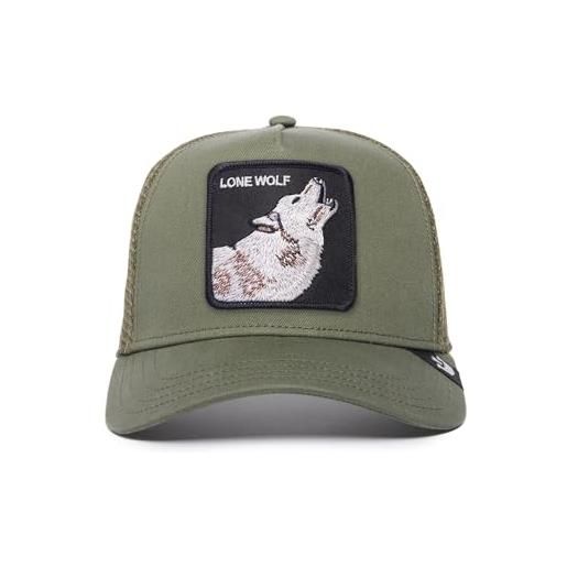 Goorin Bros. cappello unisex the farm original regolabile snapback mesh trucker hat, olive (the lone wolf), taglia unica, olive (il lupo solitario), taglia unica