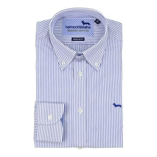 Harmont & Blaine - uomo camicia righe bianco regular crl012 b 011467 801 - taglia xl